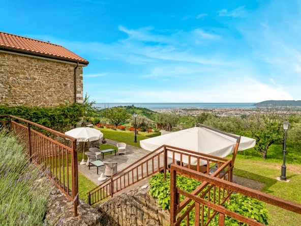 Garden overlooking the Ligurian and Tuscan coastline.